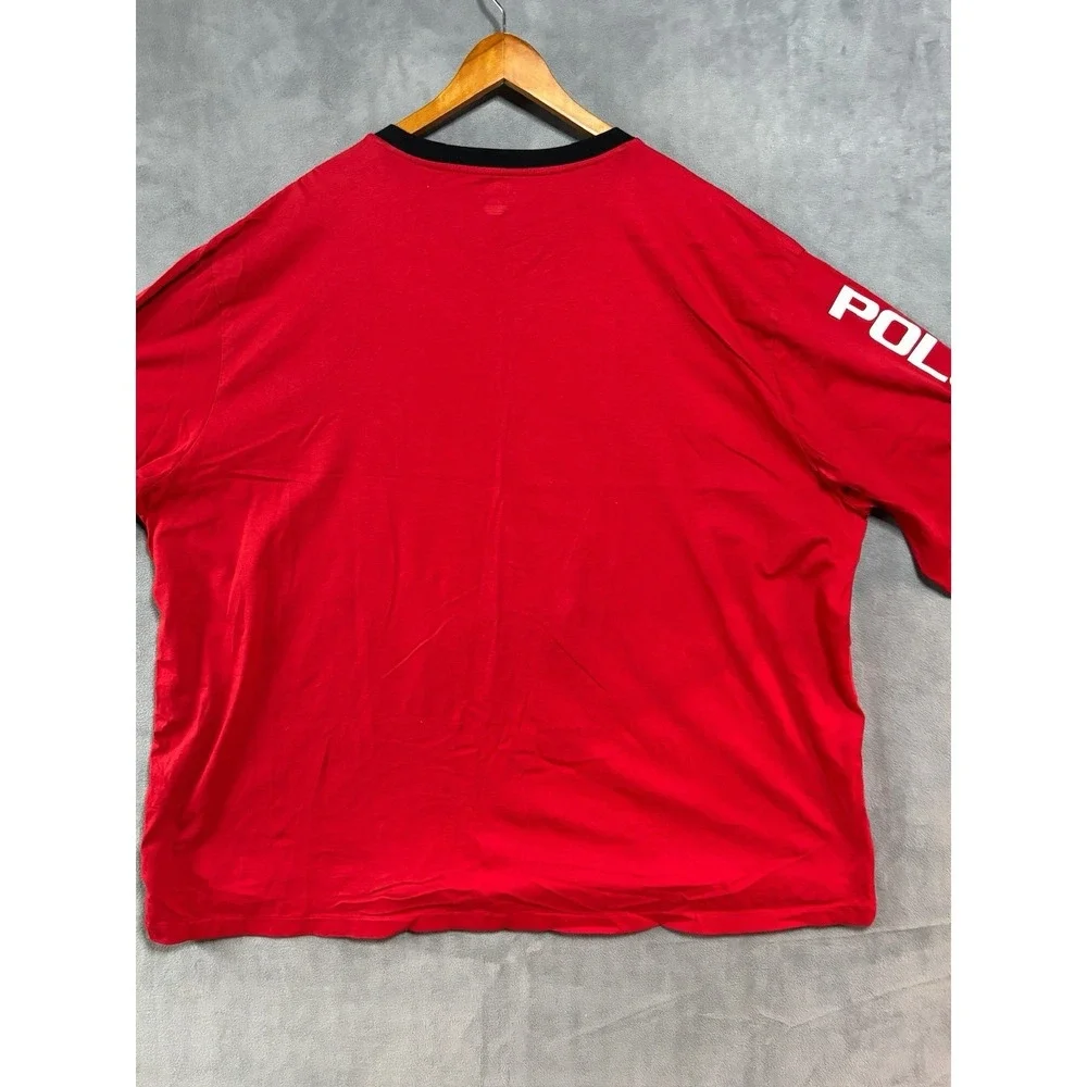 Polo Ralph Lauren men's P racing 1992 shirt size 4XB Plus Size Red Long Sleeve